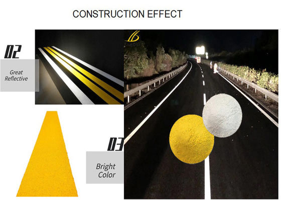membeli Standard AASHTO M249 High Reflective Thermoplastic Road Marking Paint Dengan 30% Manik Kaca pembuatan online