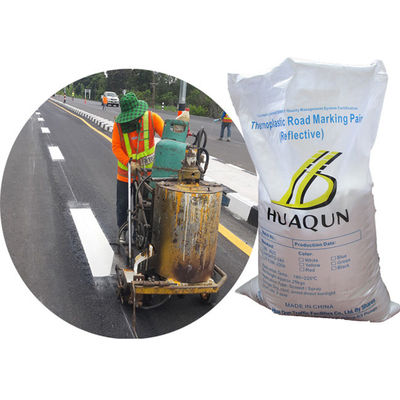Cat garis putih jalanan yang disesuaikan, bubuk cat jalur trotoar dengan 5% manik-manik kaca yang sudah dicampur
