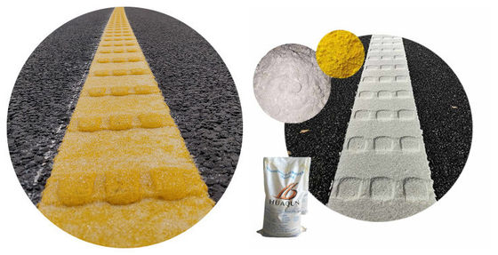 Pengeringan cepat Ketahanan aus yang kuat Adhesif yang kuat Kualitas tinggi Disesuaikan Putih Kuning Liat Warna Thermoplastic Road Marking Manufacturer
